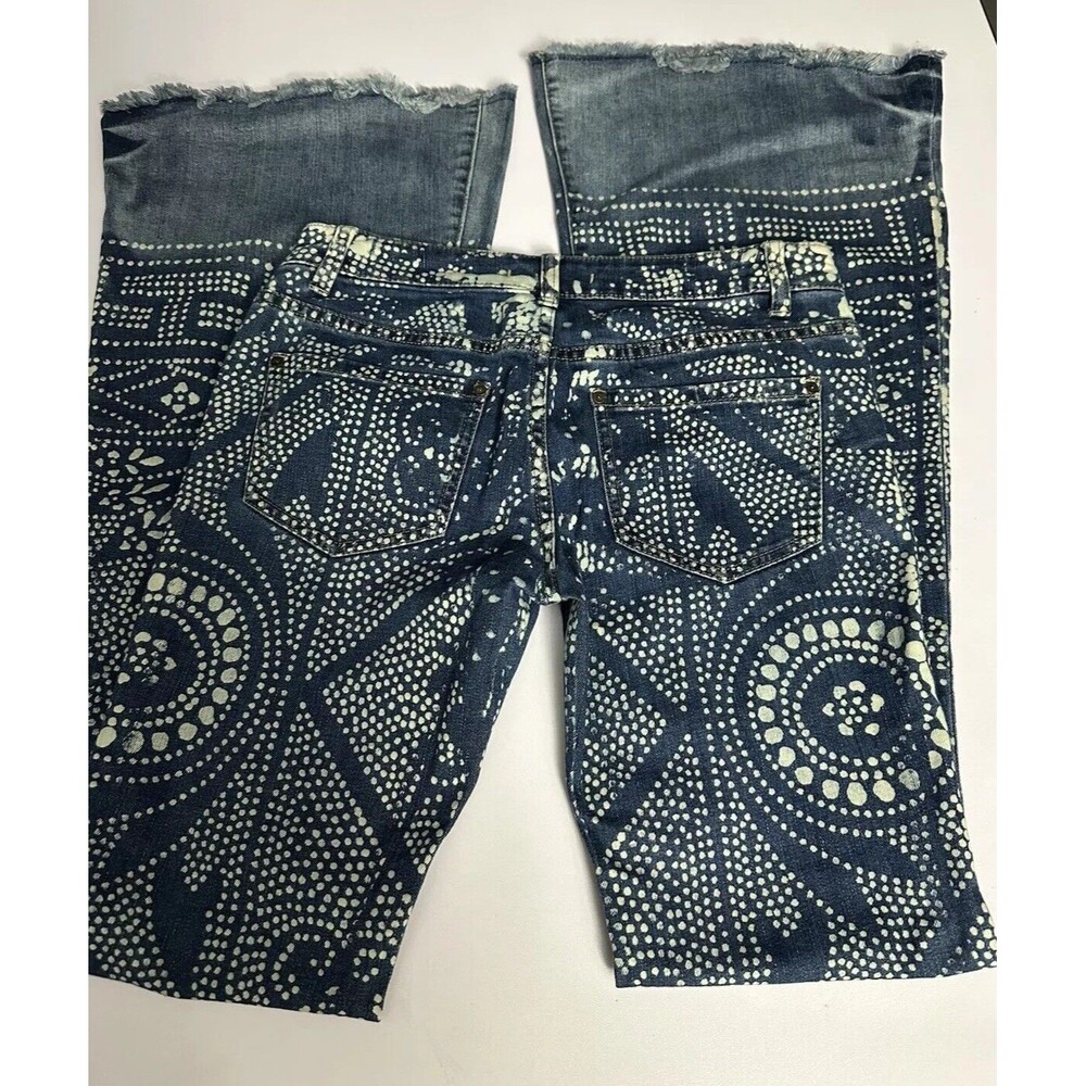 Free People Bali Print Women's Blue Flare Jeans - Picture 3 of 6